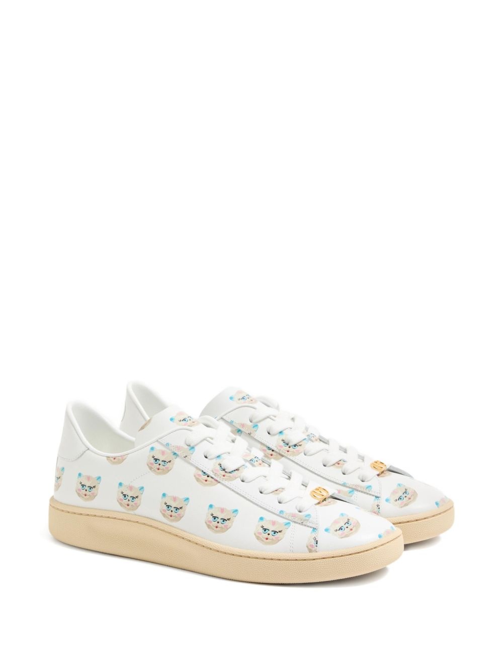 ROYCO SNEAKER IN NAPPA CALFSKIN WITH LE CHAT DE LA MAISON MOTIF - 2
