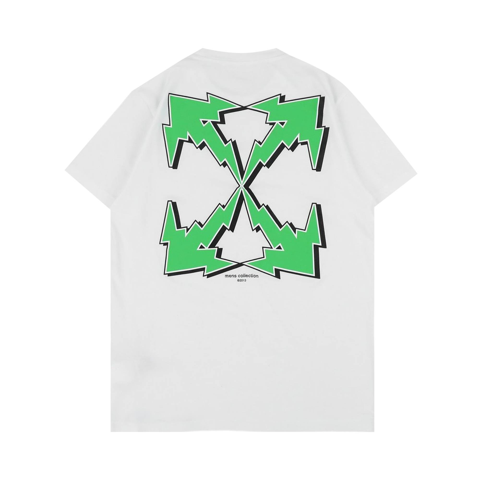 Off-White Bolt Arrow Short-Sleeve Slim Tee 'White/Green' - 2