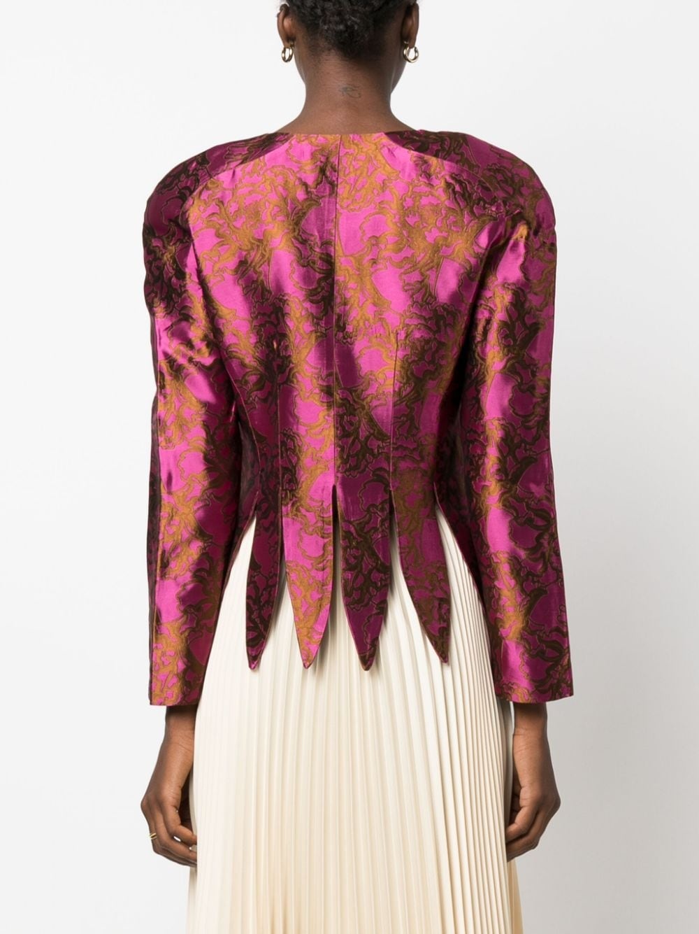 Wade floral-jacquard satin jacket - 4