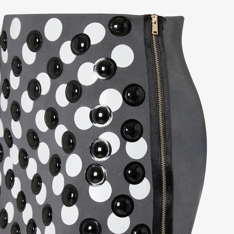 Skirt Black and white polka-dot viscose skirt 3