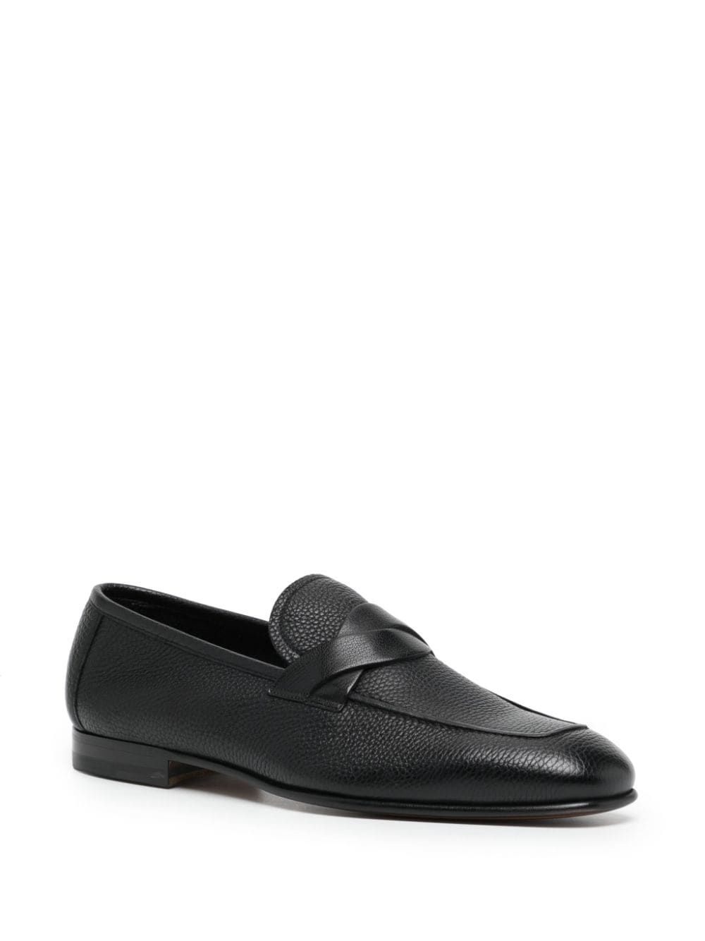 almond-toe leather loafers - 2