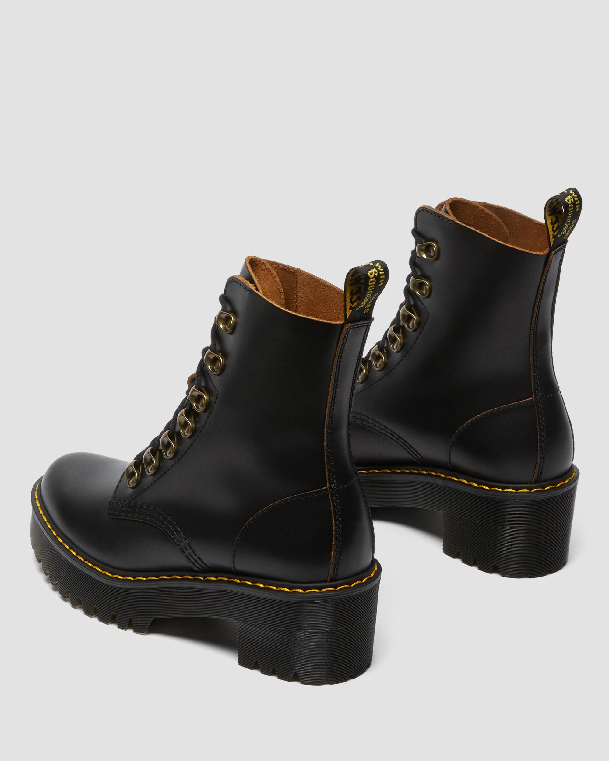 Leona Women's Vintage Smooth Leather Heeled Boots - 9