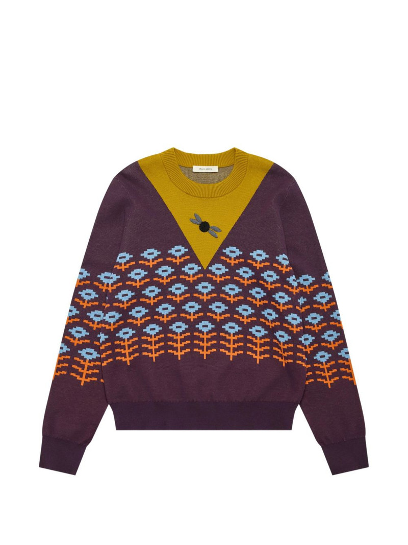 patterned crew-neck sweater 1