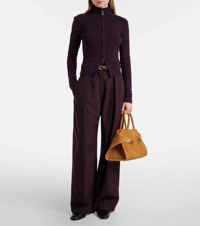 FERRAGAMO Hug Medium suede tote bag outlook