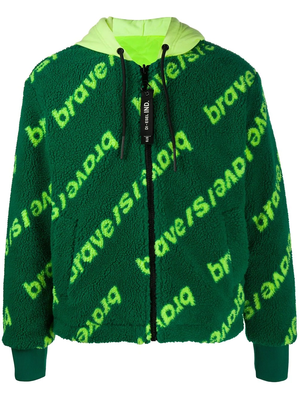 logo print zip-up jacket - 1