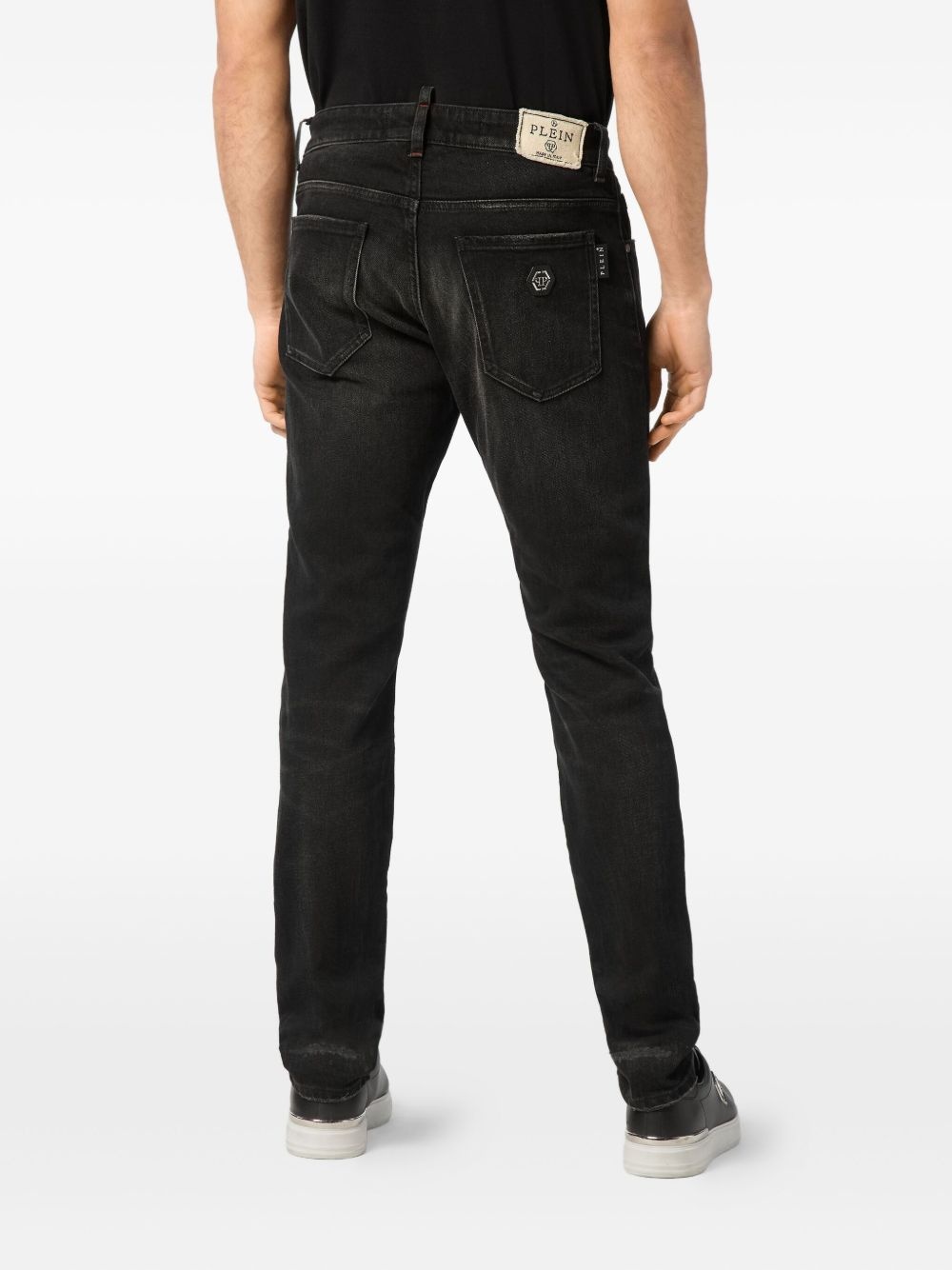 whiskering-effect jeans - 3