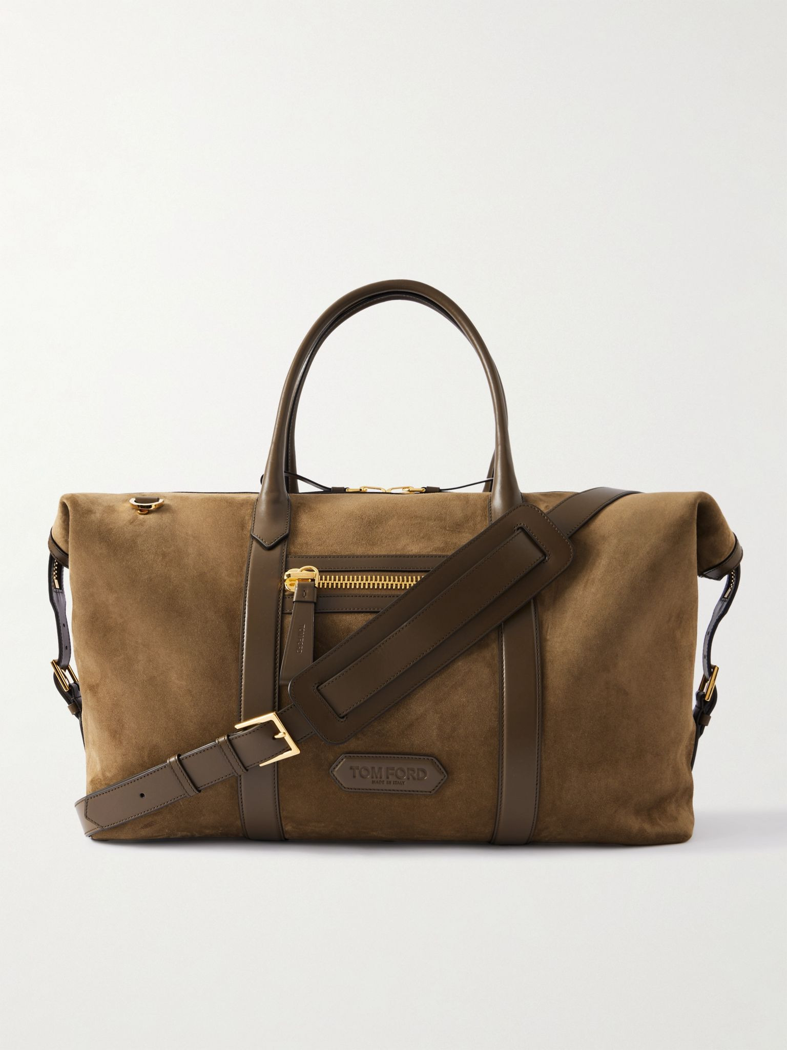 Buckley Leather-Trimmed Suede Holdall Brown - 1