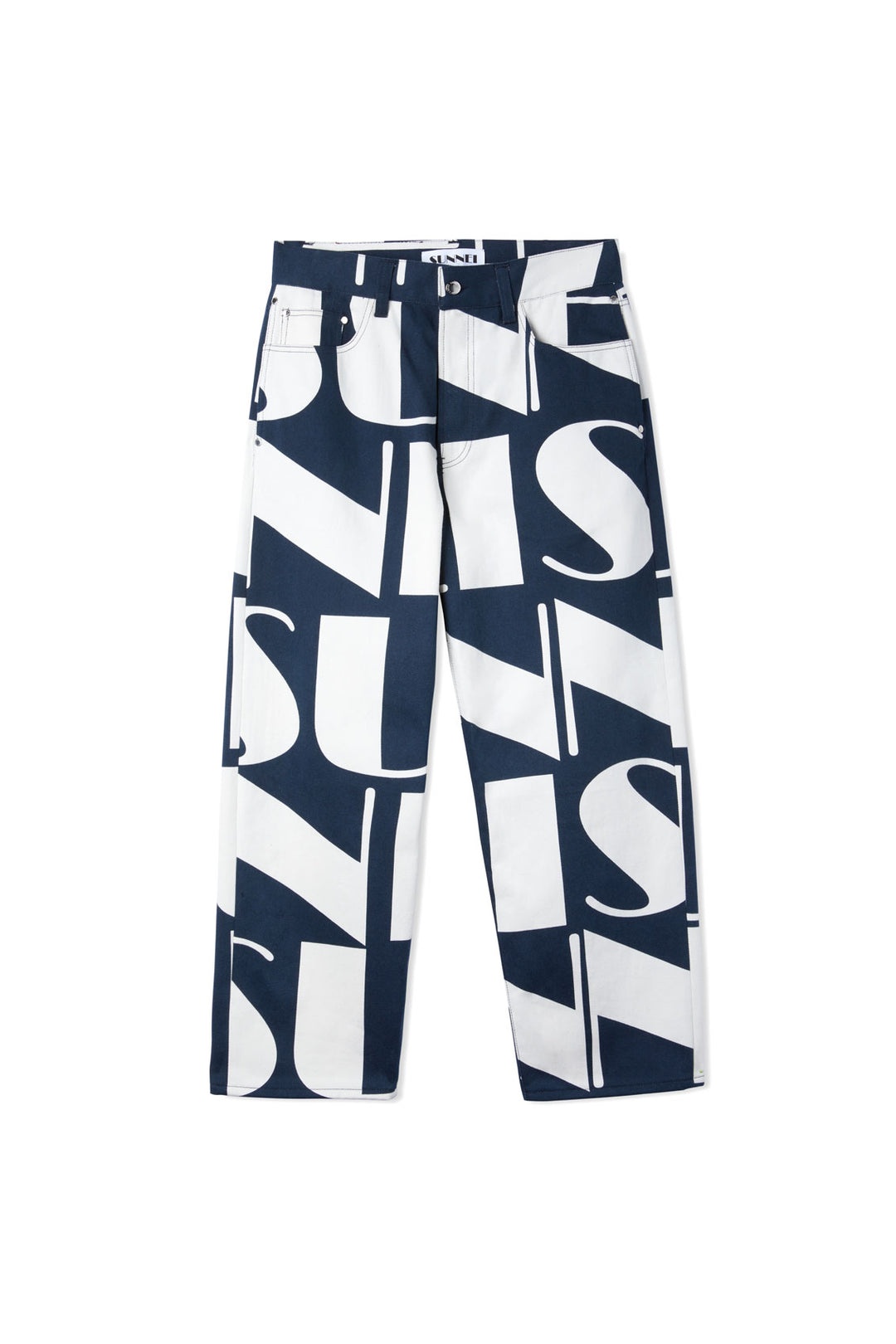 MAXI LOGO ALLOVER PANTS / blue & cream - 1