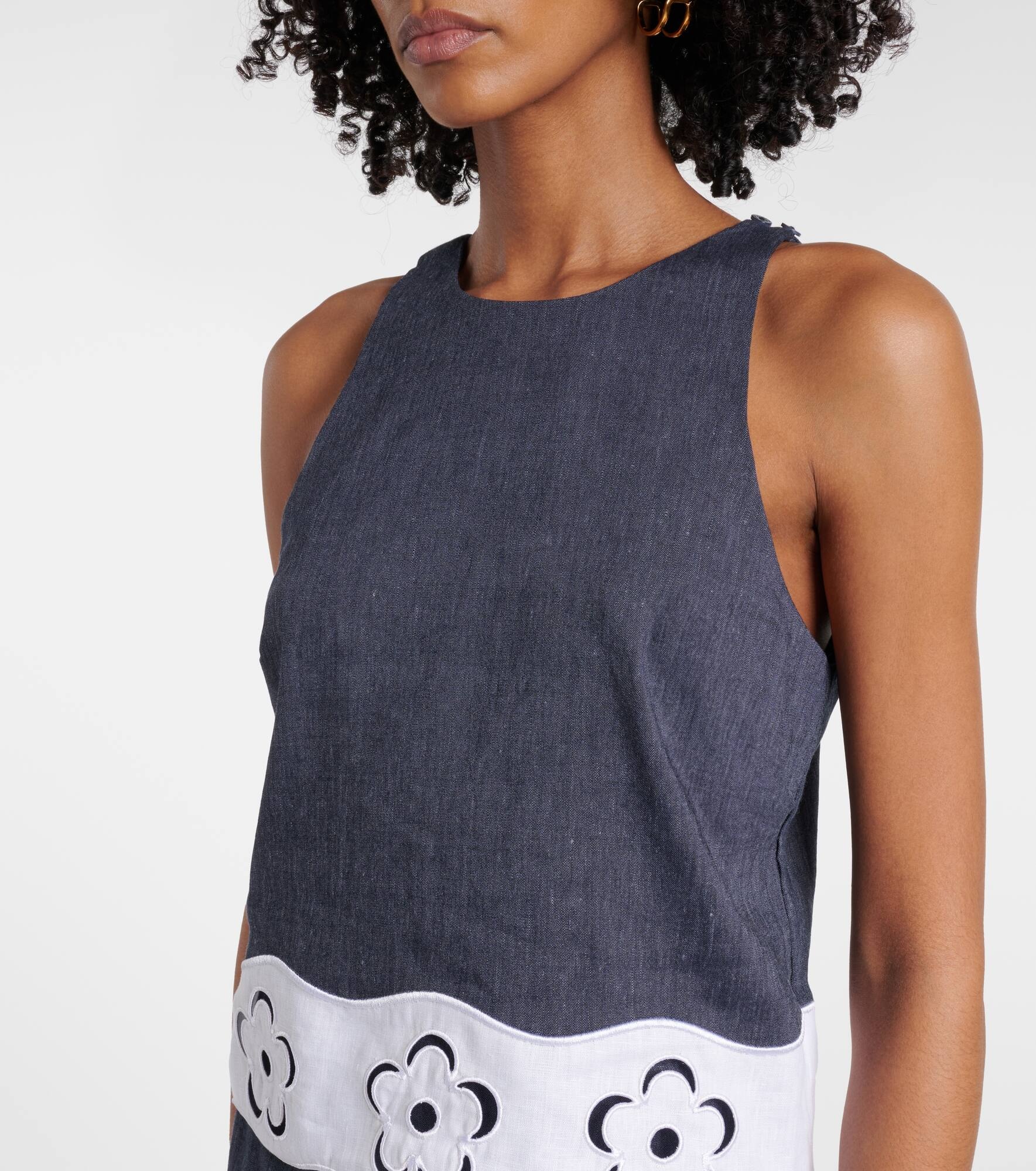 Parma pleated linen-blend tube top - 4