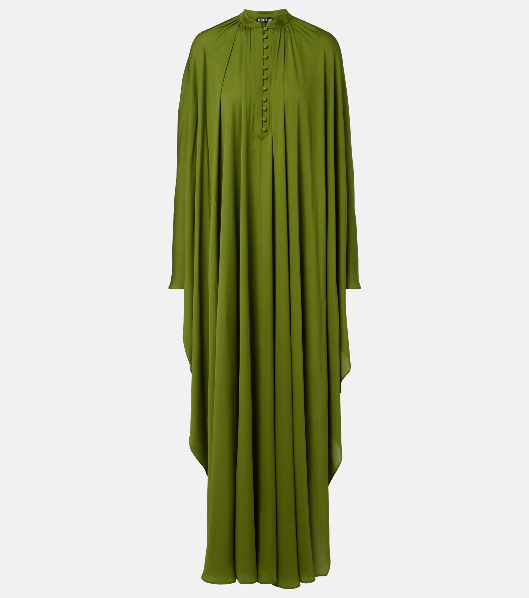 Draped silk georgette kaftan - 1