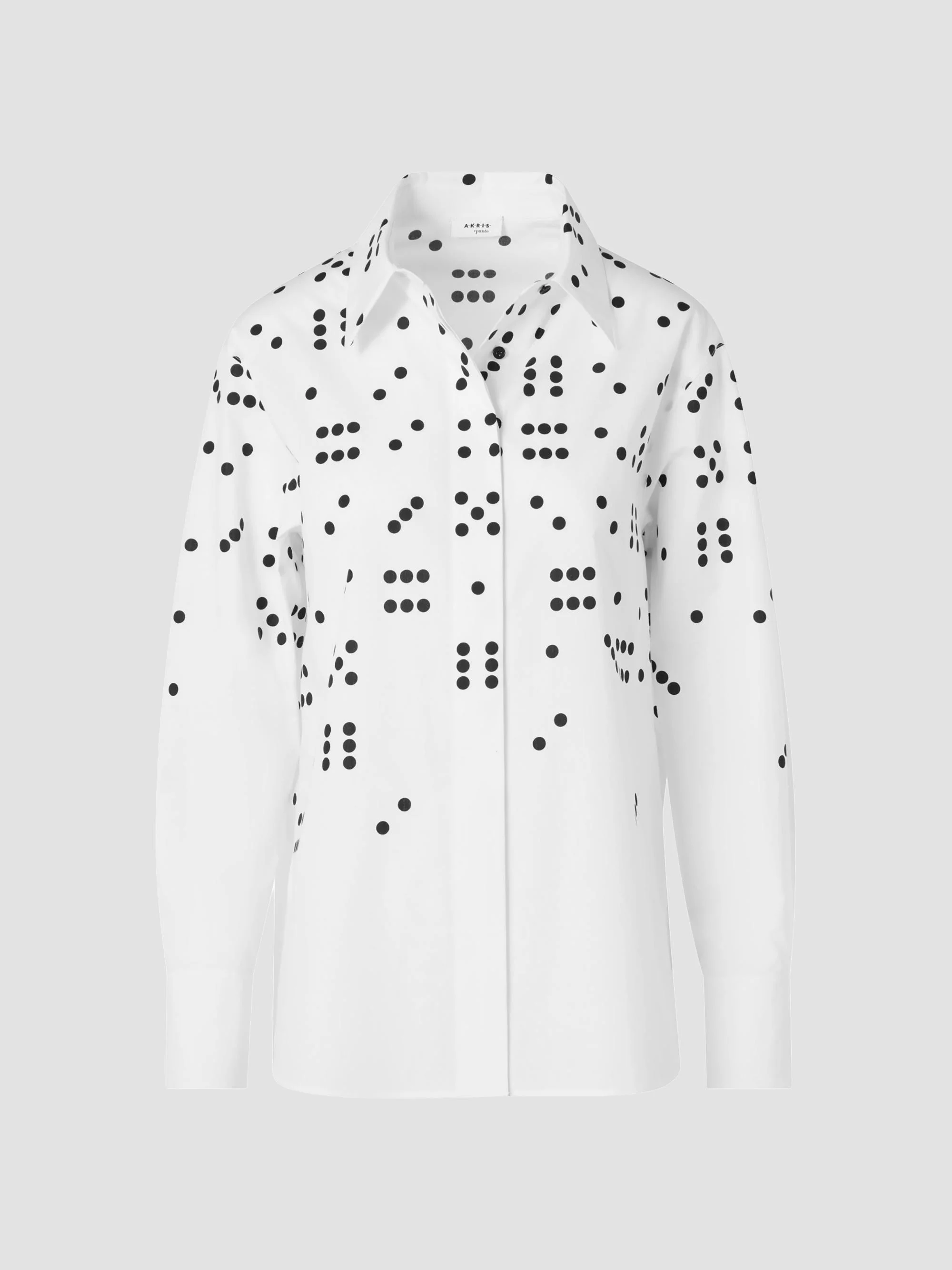 Women's Dice Print Poplin Cotton Shirt - Cream Black - 1