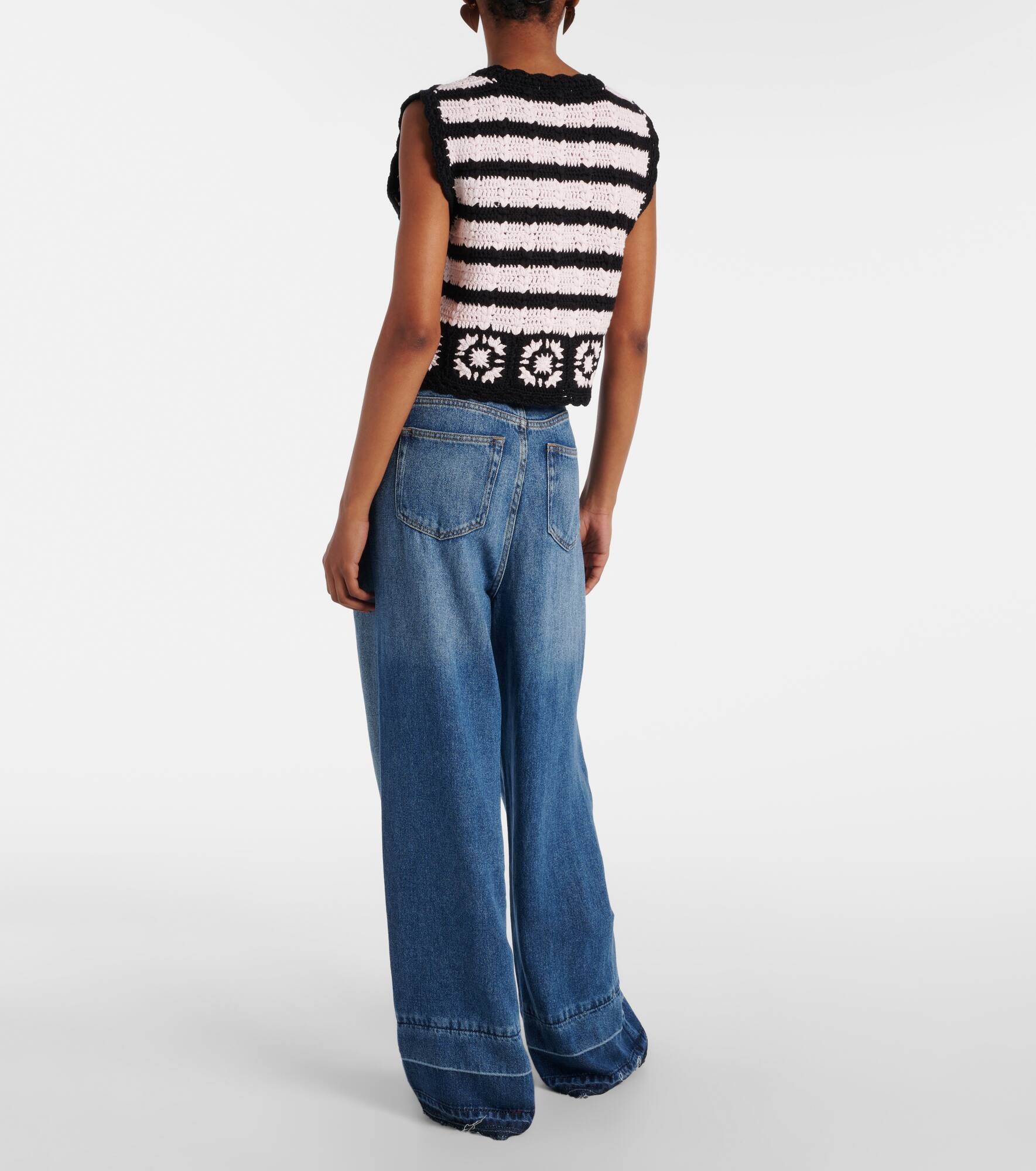 Pleated wide-leg jeans - 3