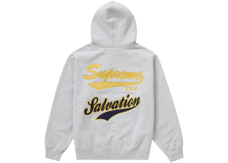 Supreme Supreme Salvation Zip Up Hooded Sweatshirt Heather Grey outlook