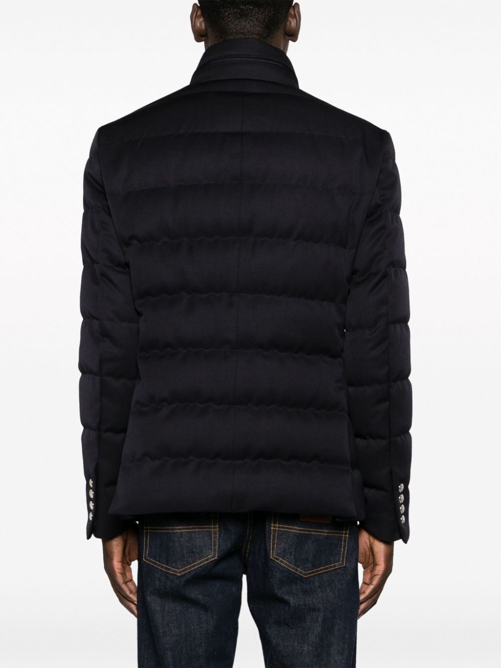 Midnight Navy Blue Chevreuse Short Down Jacket - Short Down