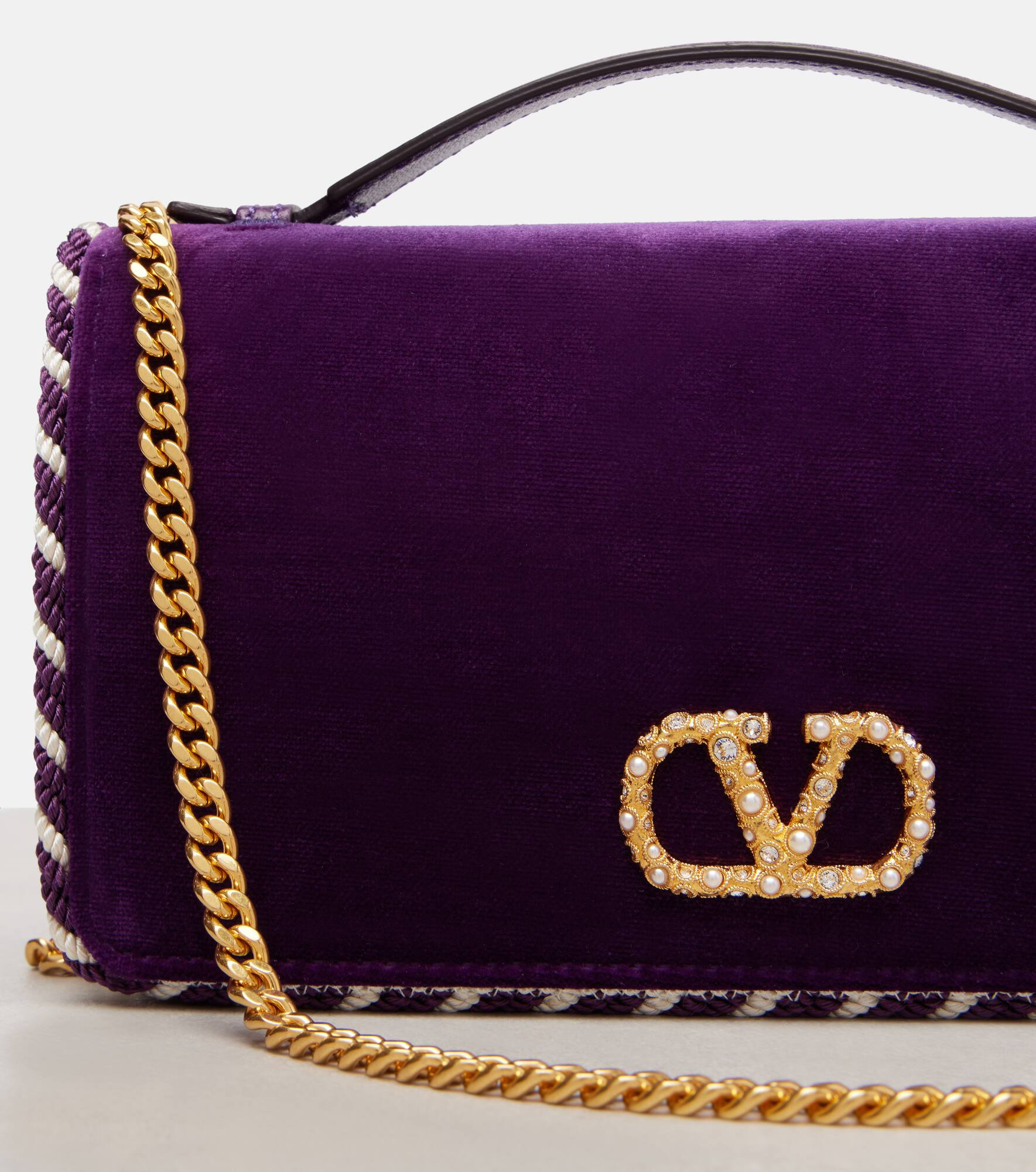 VLogo Mini velvet crossbody bag - 6
