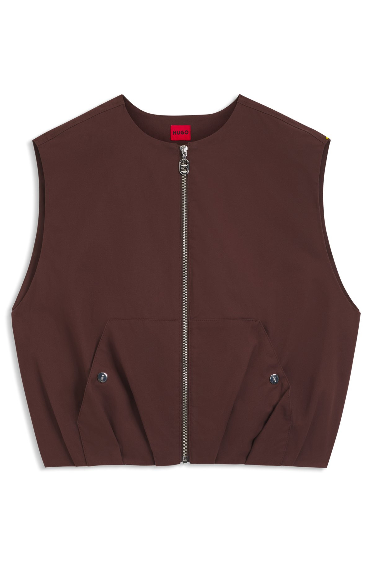 RELAXED-FIT GILET IN COTTON TWILL - 1
