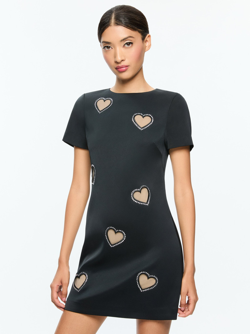 CLYDE EMBELLISHED CAP SLEEVE SHIFT DRESS 6