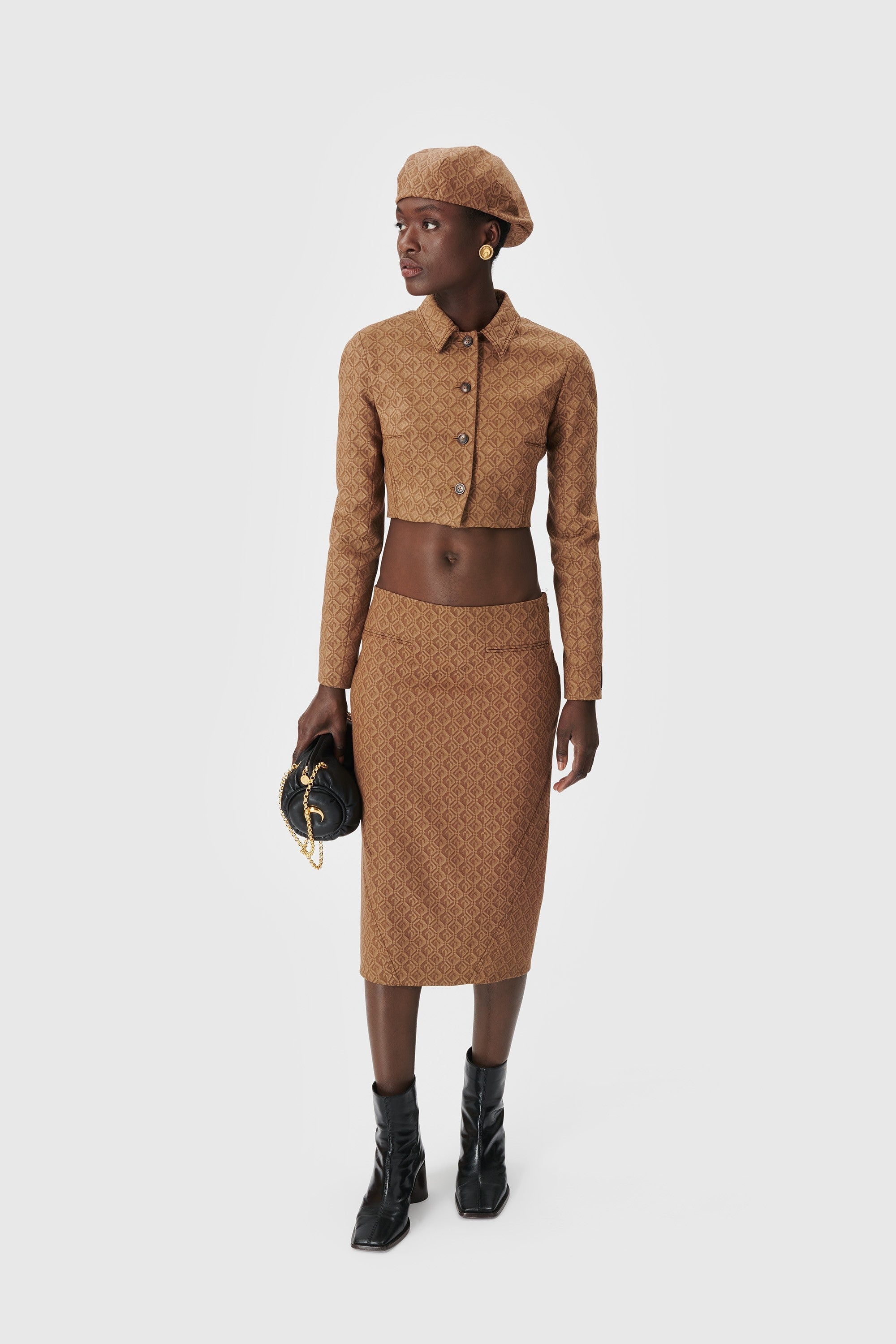 Marine Serre Regenerated Moon Diamant Jacquard Tailored Jacket 
