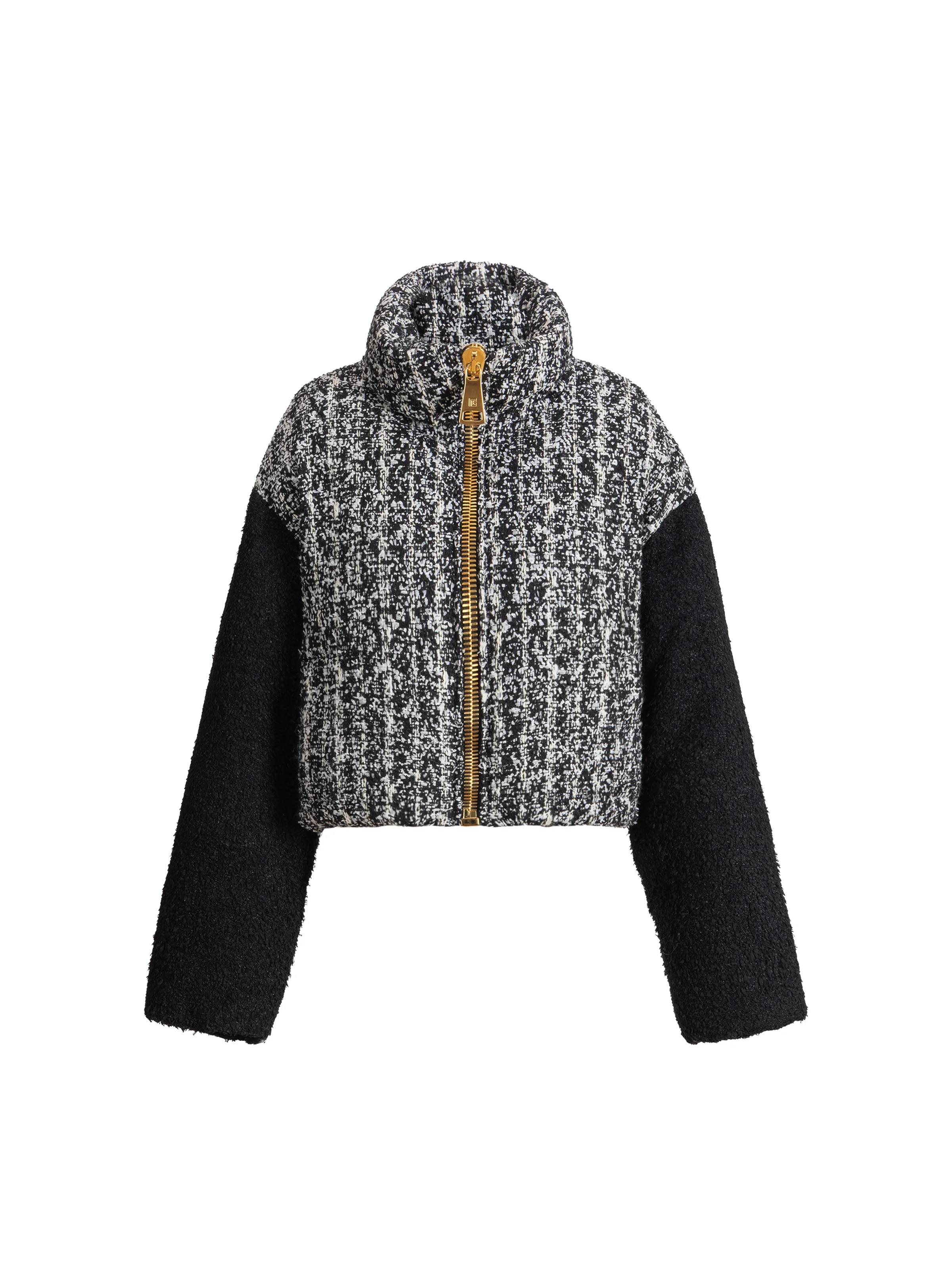Padded two-tone tweed jacket - 1