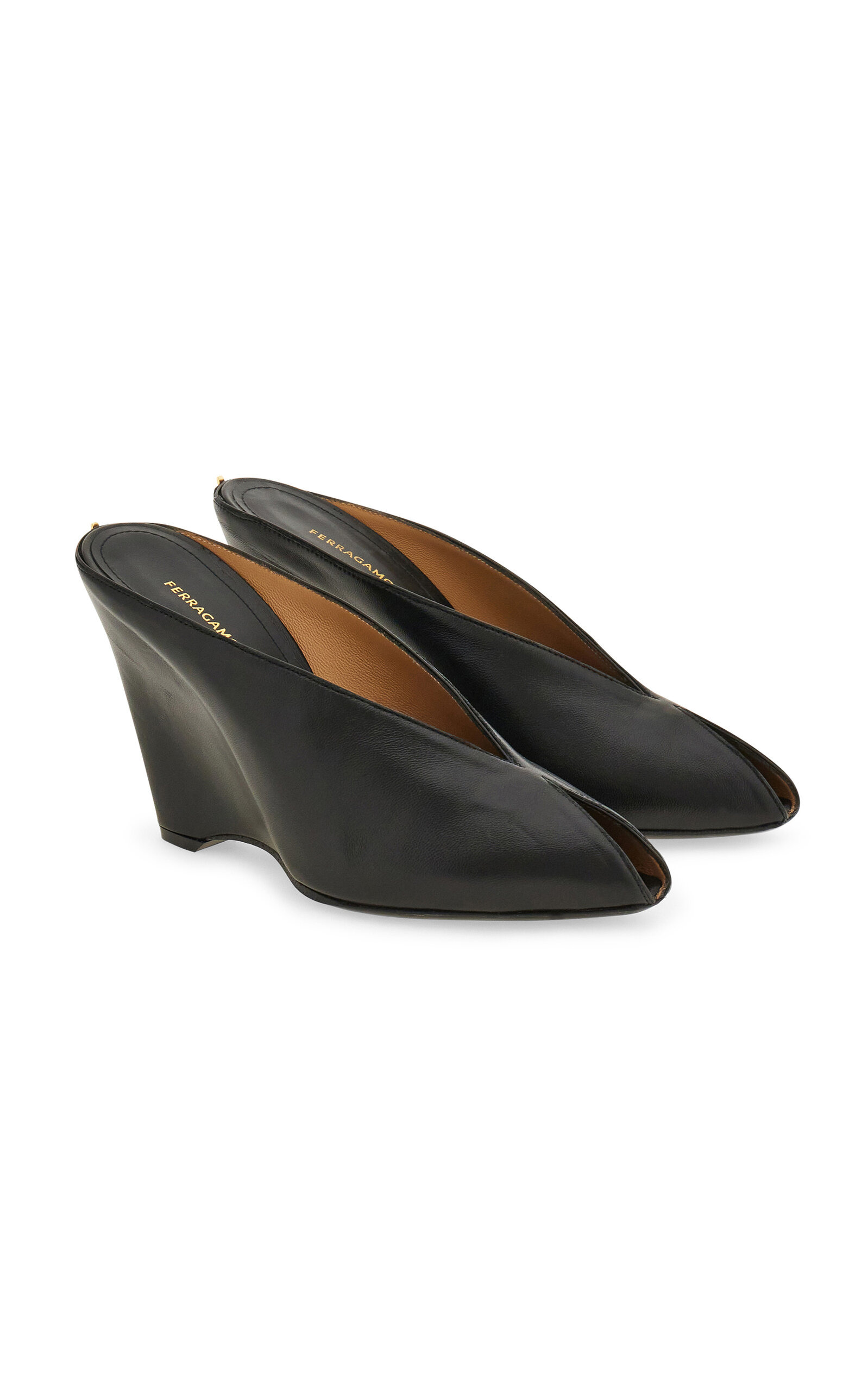 Alicia Leather Wedges Mules black - 5