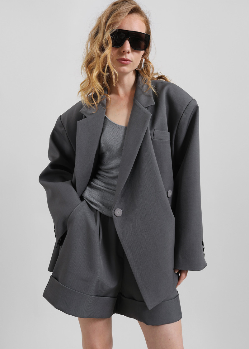 Tolmer Boxy Wrap Blazer - Storm Grey 6