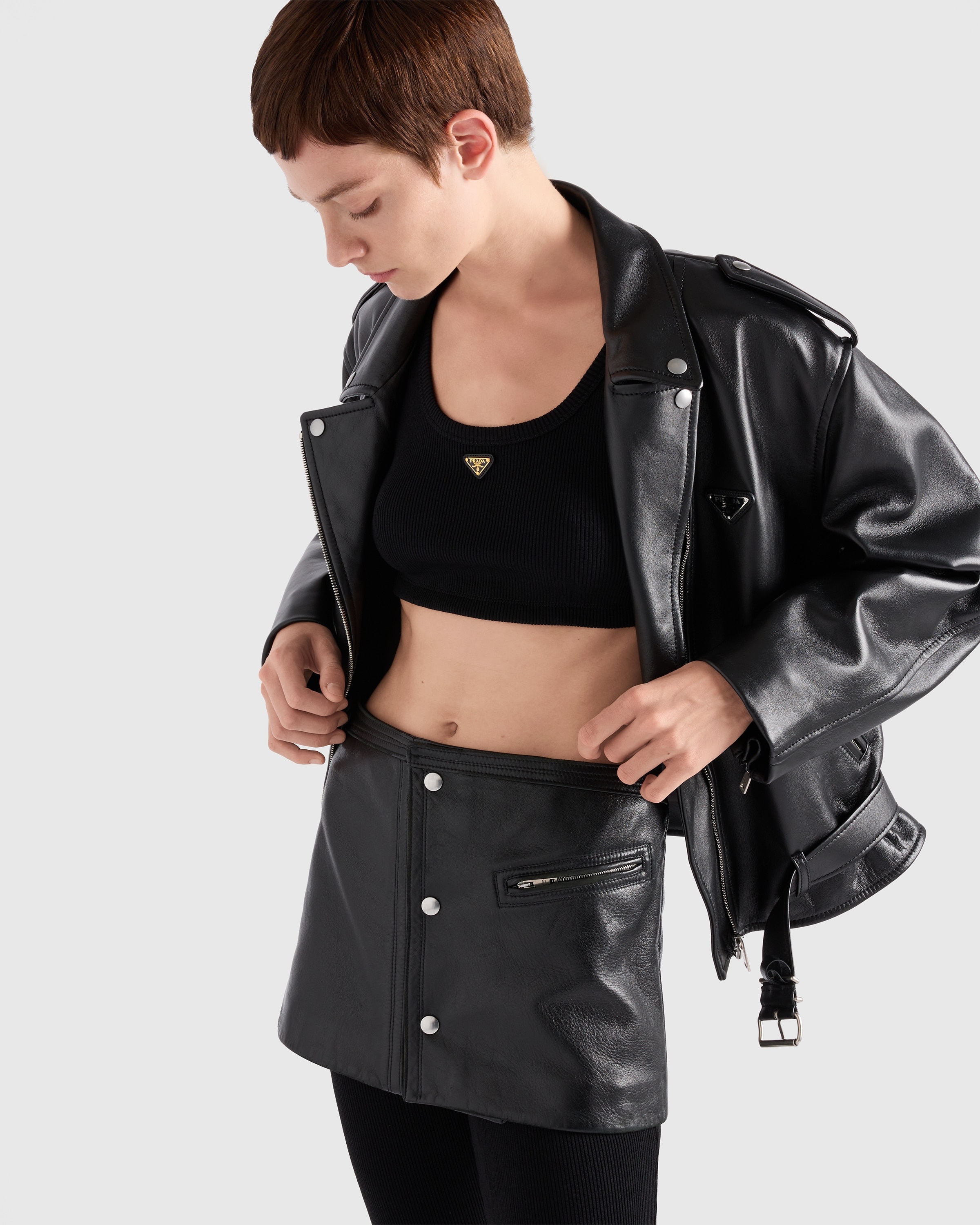 Leather mini skirt - 3