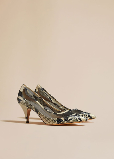 KHAITE The River Mesh Pump in Natural Python-Embossed Leather outlook
