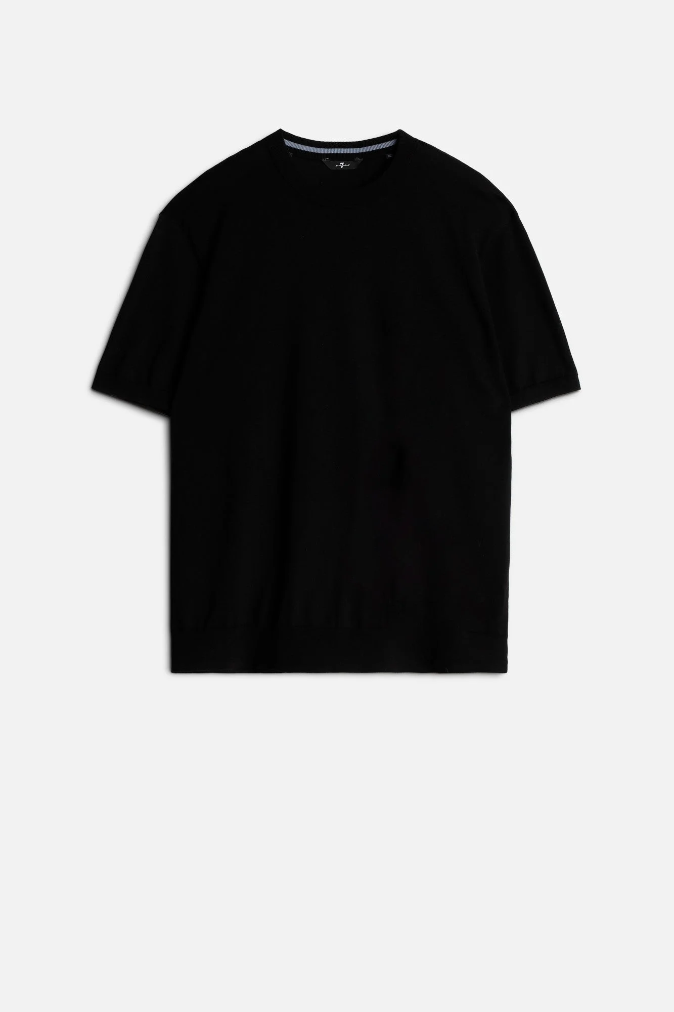 Classic Cotton Short Sleeve Sweater in Black - 1