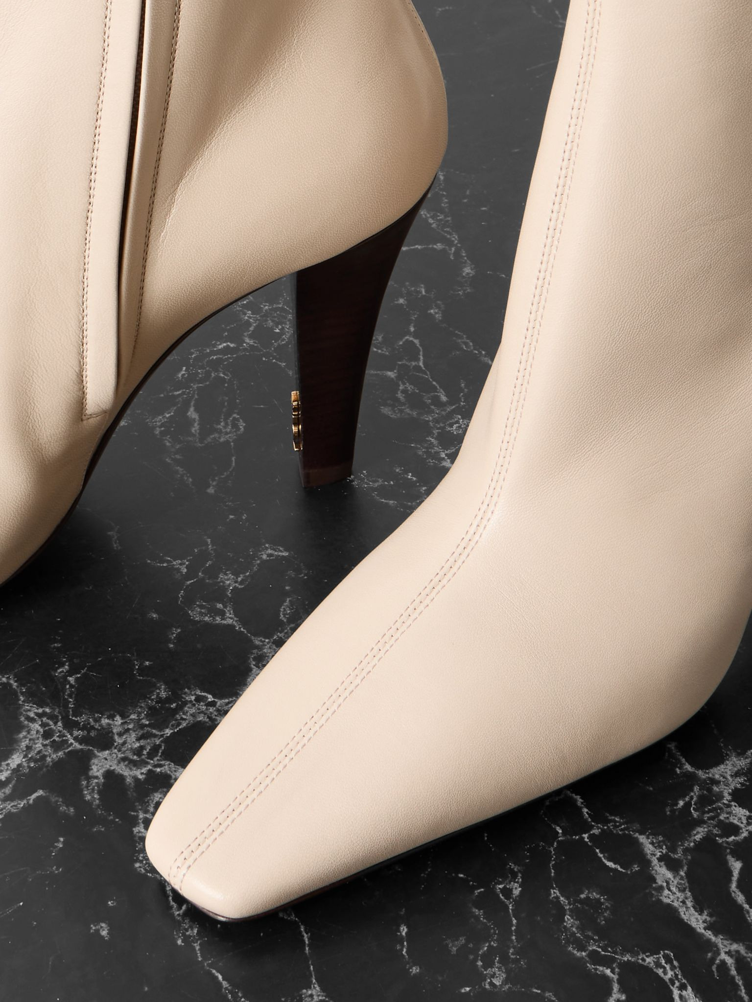 Jill leather ankle boots Beige - 4