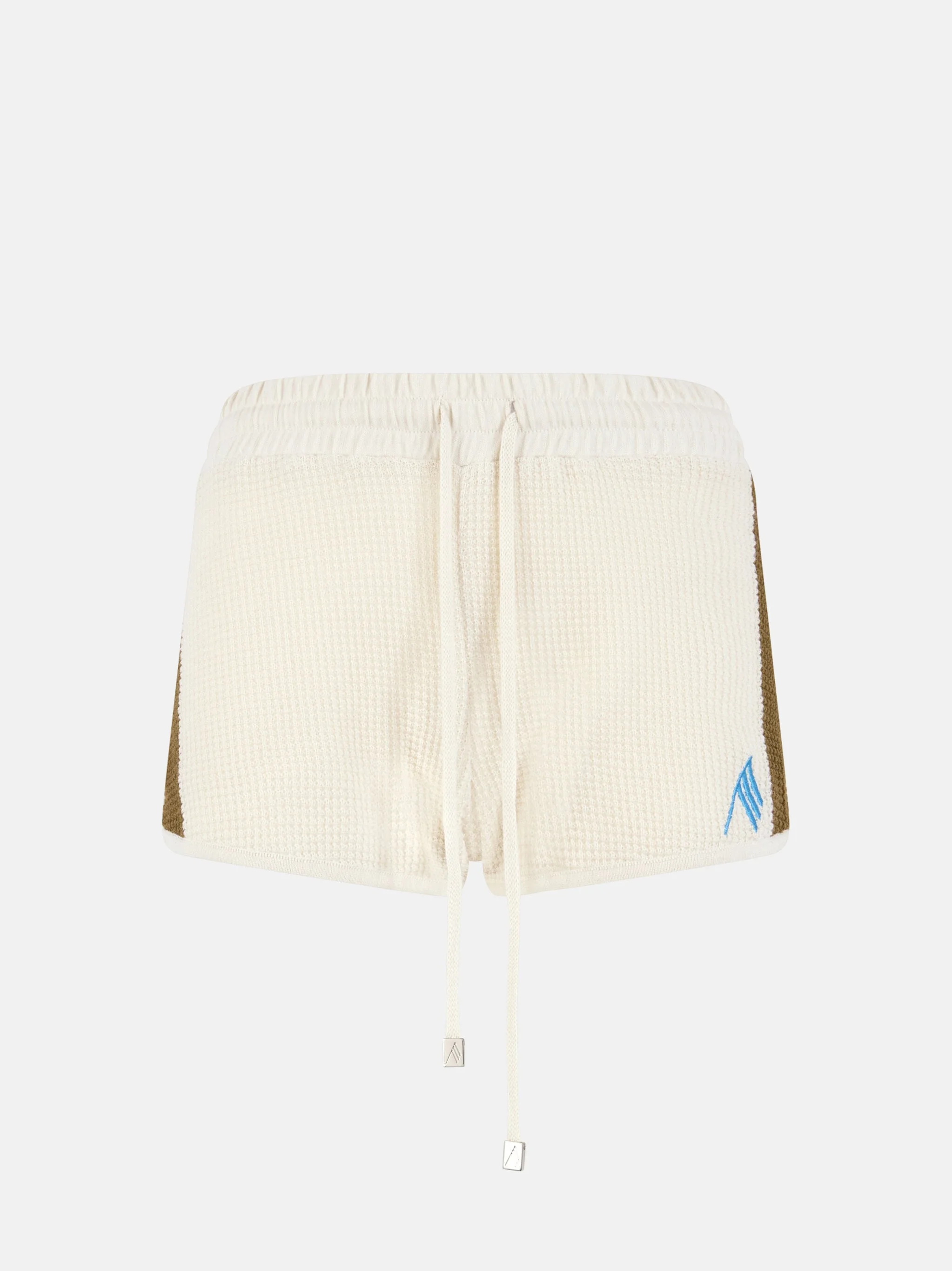 LIGHT YELLOW AND DARK BROWN SHORTS - 1