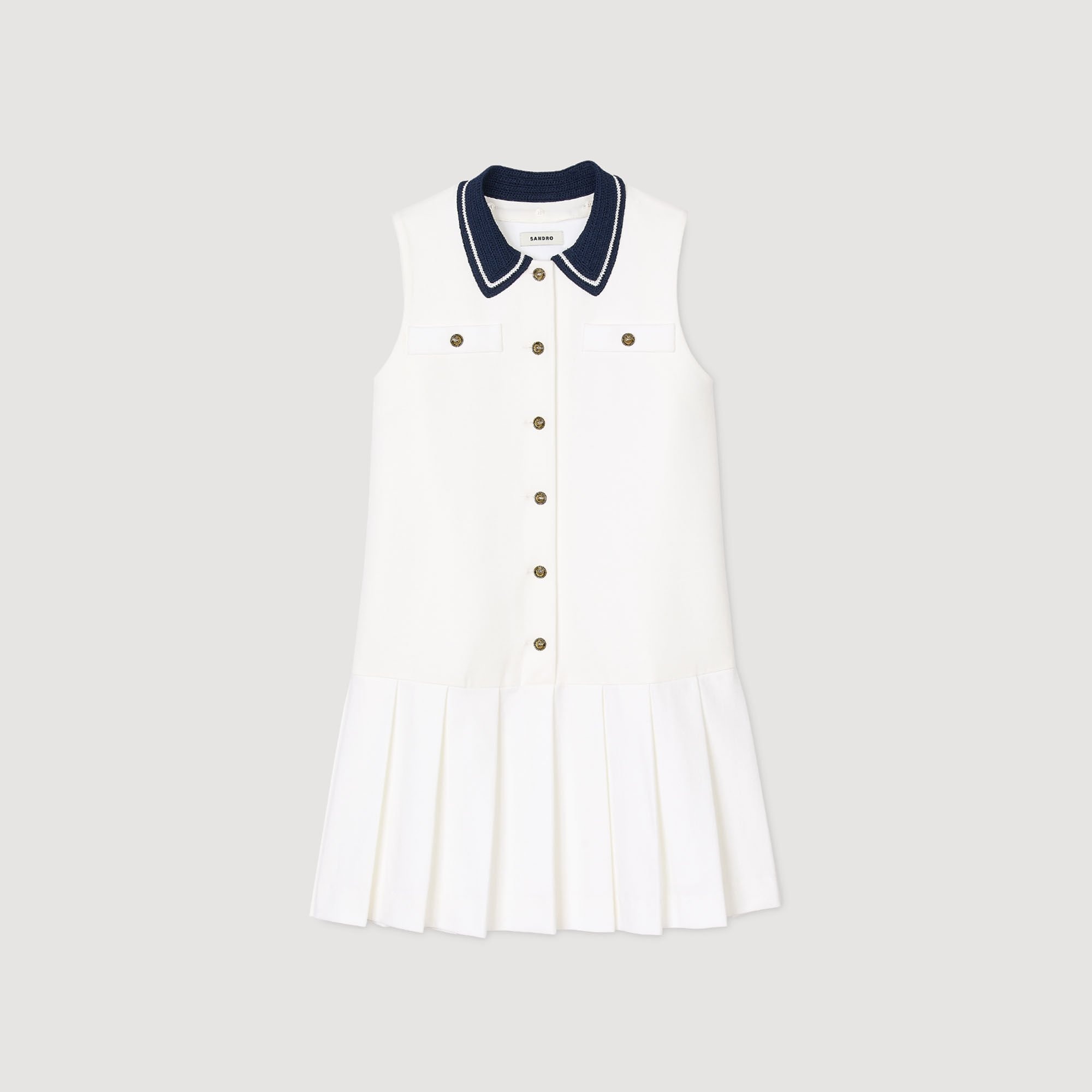 MINI DRESS WITH CONTRASTING COLLAR - 6