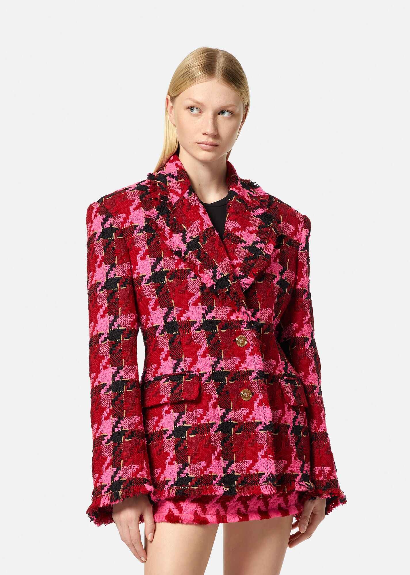 Medusa Checked Tweed Blazer - 3