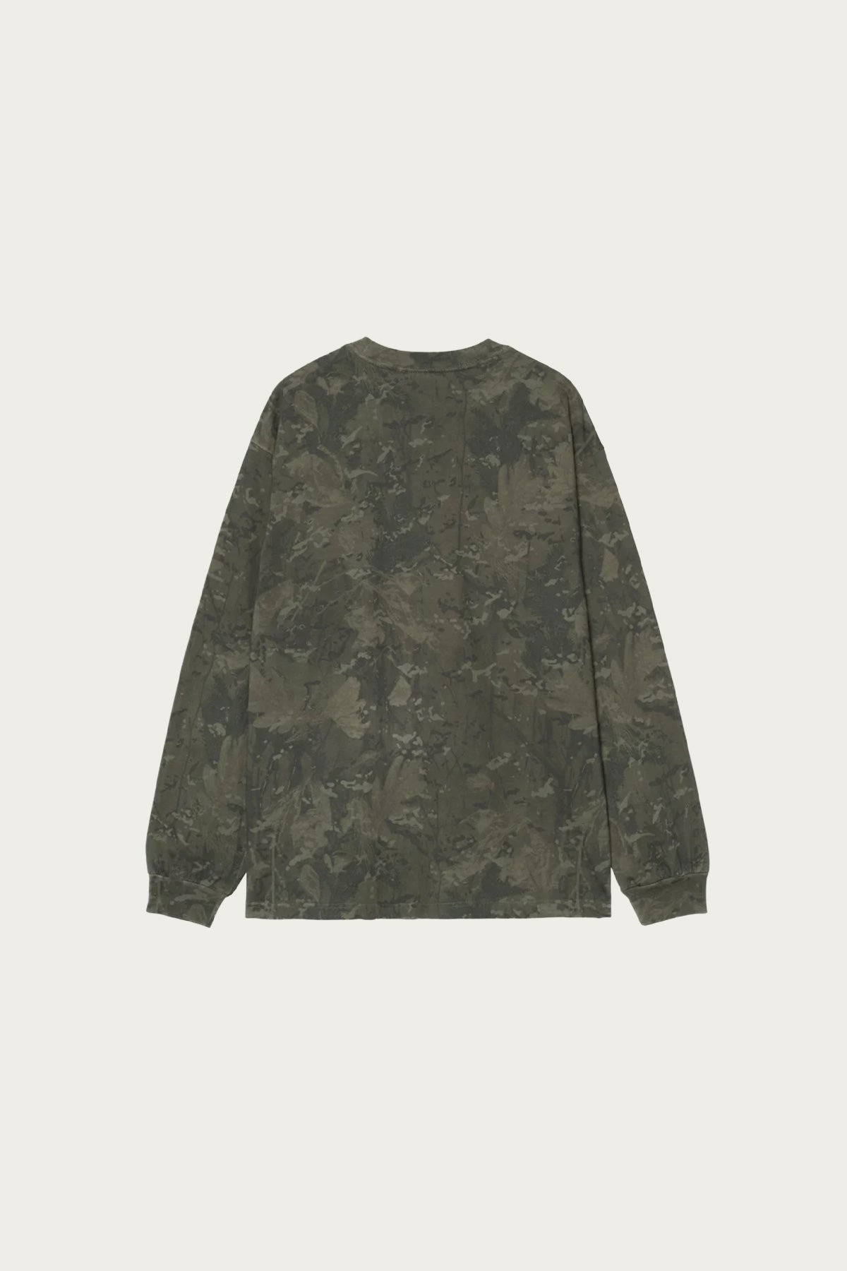 L/S Camo Combi T-Shirt - Green/Olive Garment Dyed - 2
