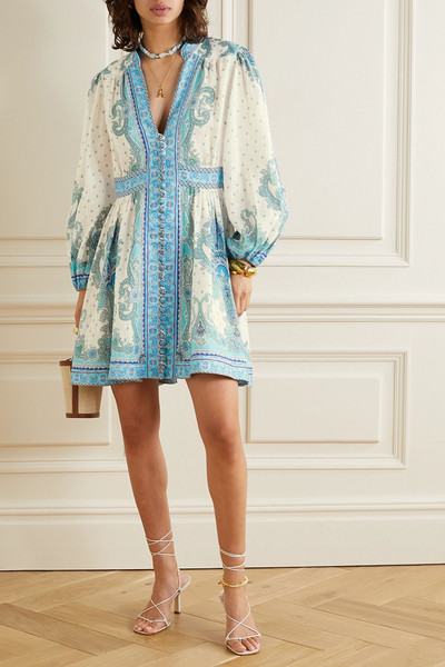 Zimmermann Bells paisley-print linen mini dress outlook