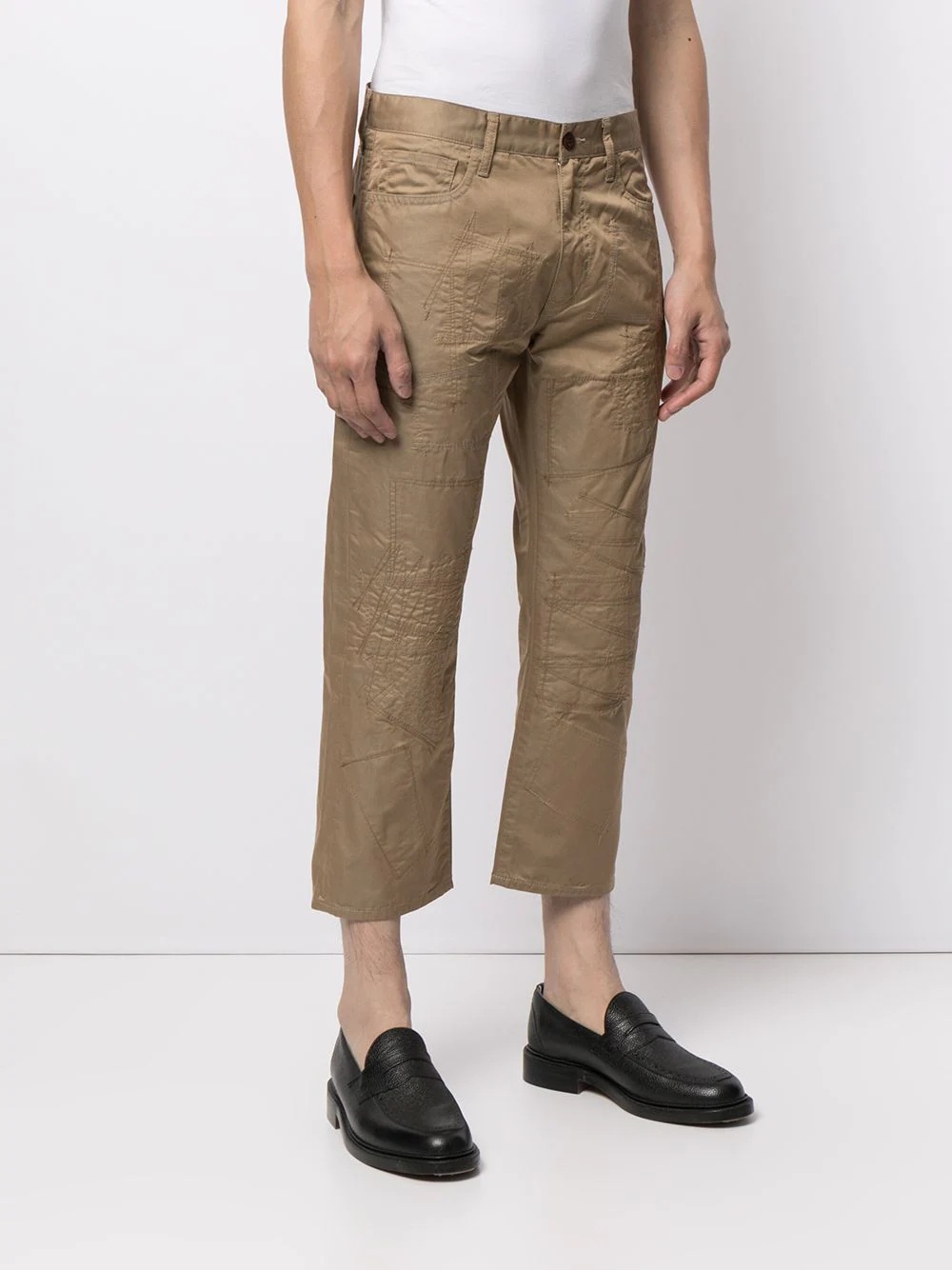 embroidered cropped chinos - 3