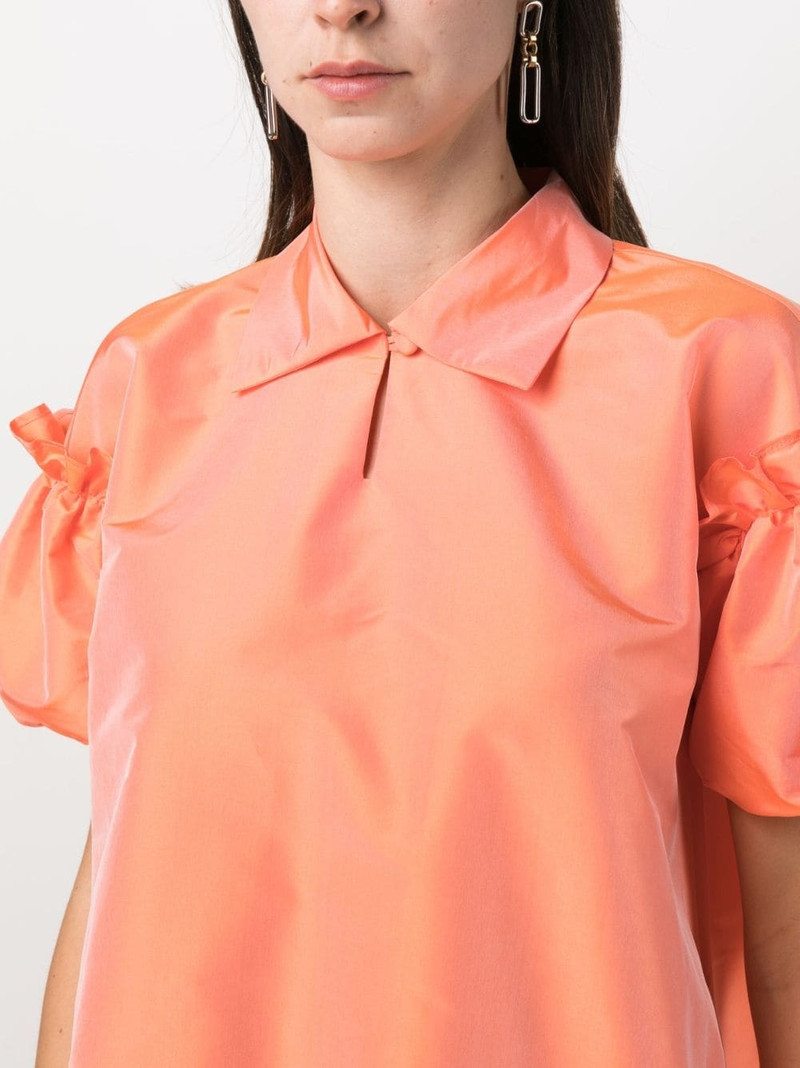 ruffle-trim short-puff sleeve minidress 5