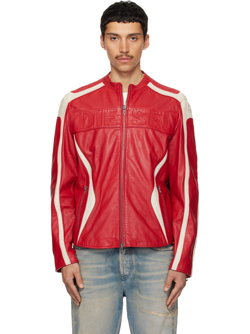 Red & Off-White L-Adam Leather Jacket 1