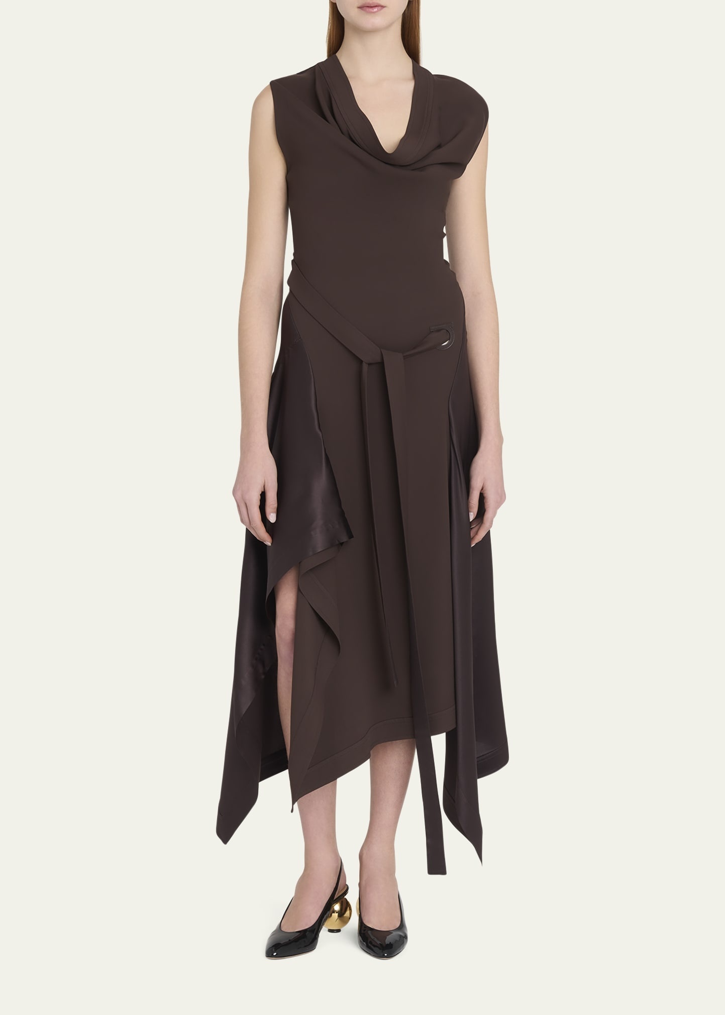 Handkerchief Hem Stretch Cady Dress - 2