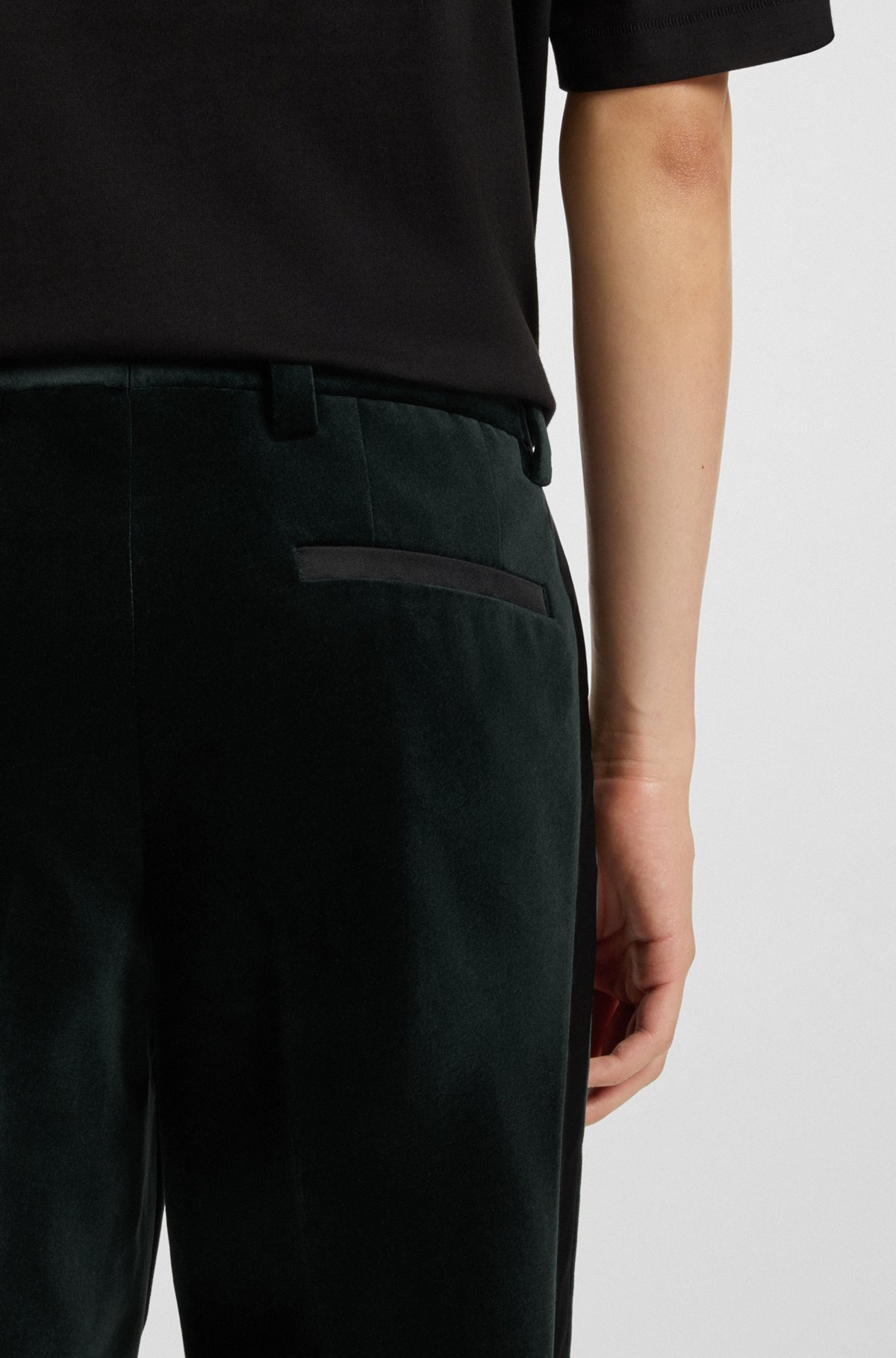 SLIM-FIT TROUSERS IN COTTON VELVET - 5