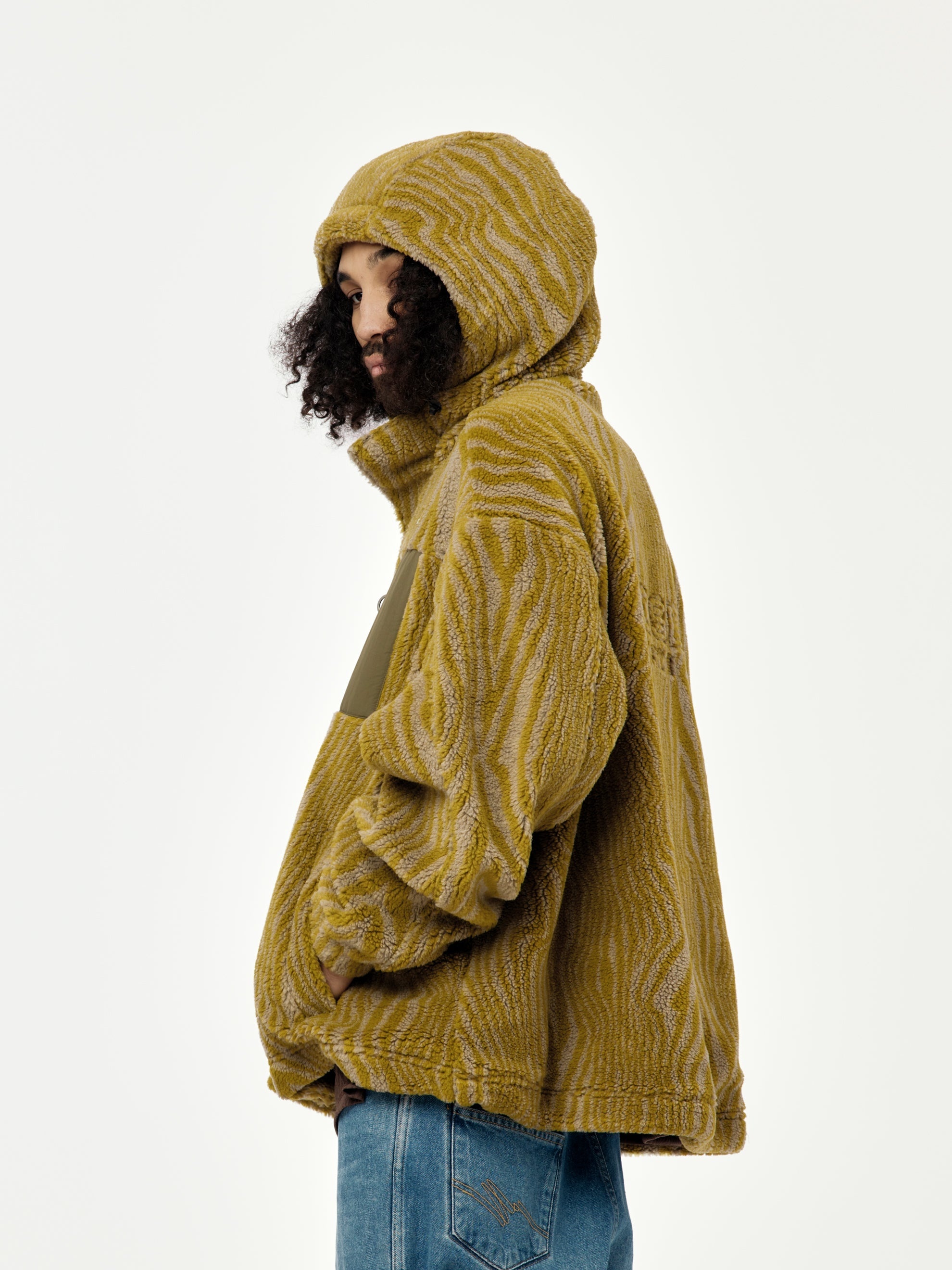 OVERSIZED FLEECE (GREEN/BEIGE) - 2