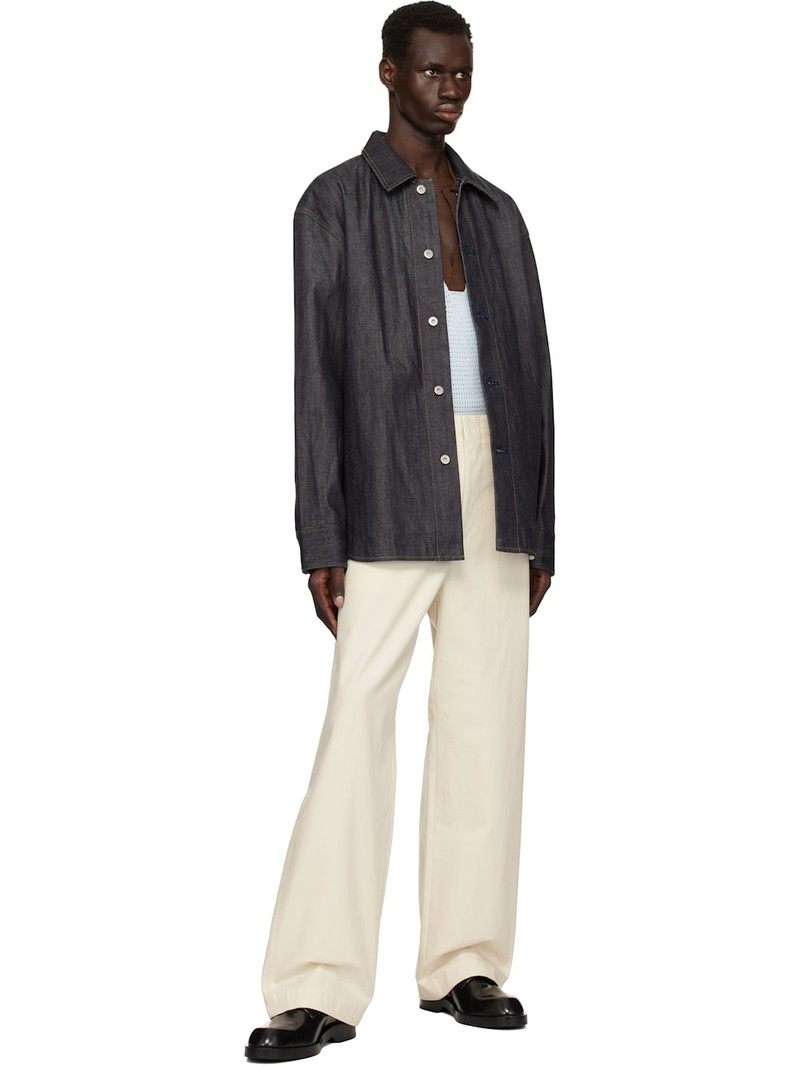 Jil Sander Blue Oversized Denim Overshirt outlook