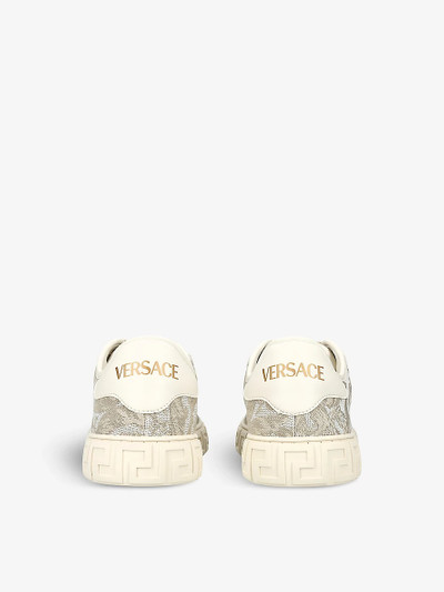 VERSACE Baroque graphic-pattern canvas low-top trainers outlook