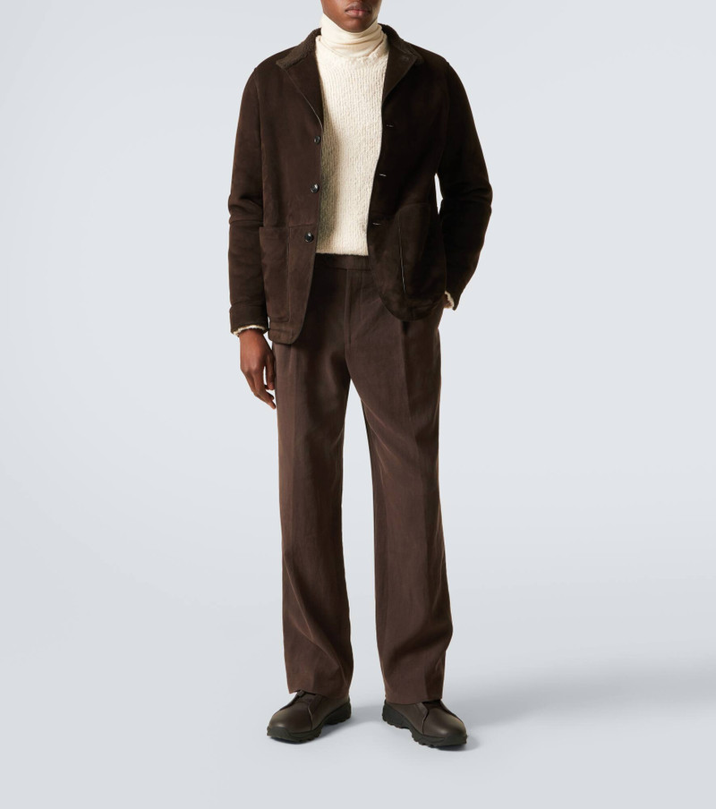 ZEGNA Il Conte shearling-trimmed suede jacket outlook