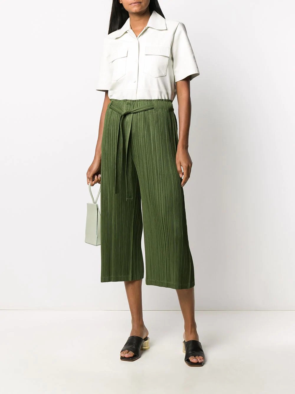 cropped pleated trousers - 2