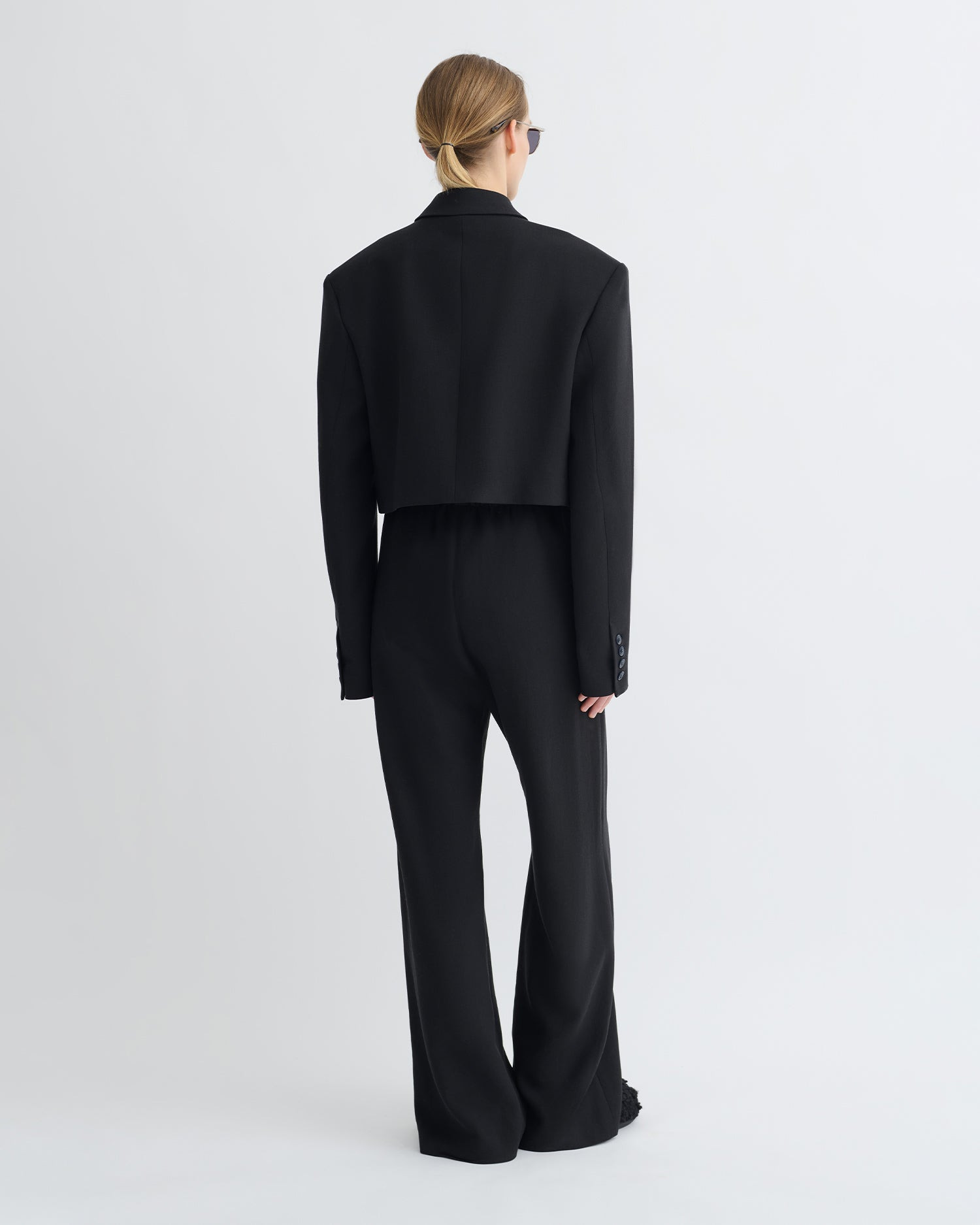 Cropped Crepe Twill Blazer - 5