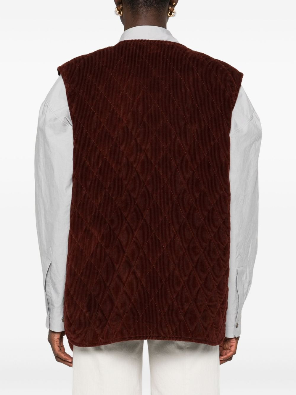 quilted corduroy gilet - 4