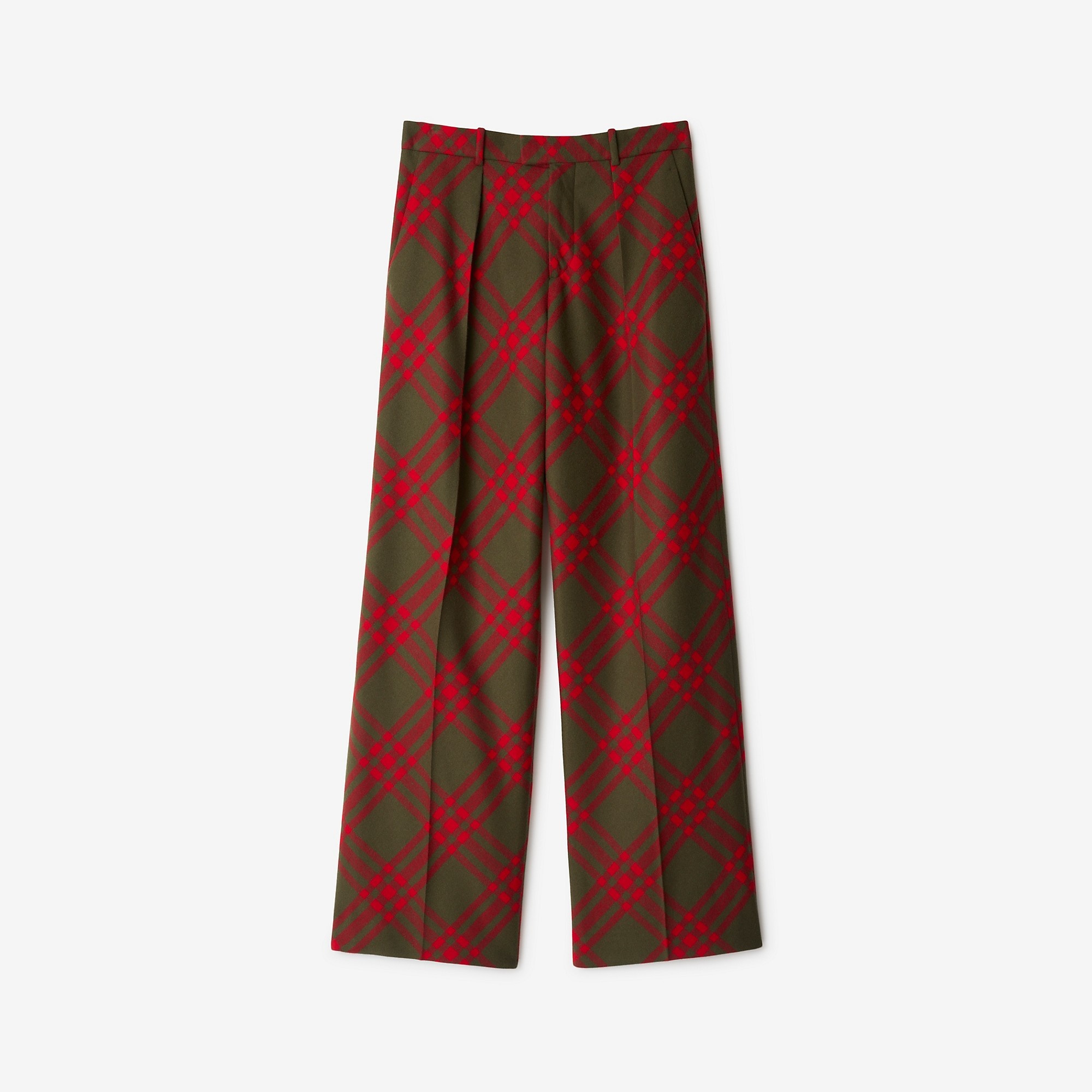 Check Wool Tailored Trousers - 1