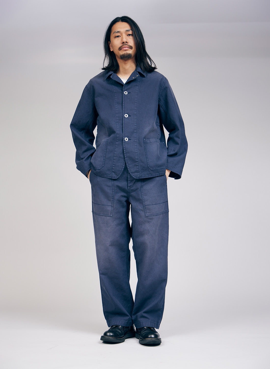 Carpenter Pant Canvas in Black Navy - 2