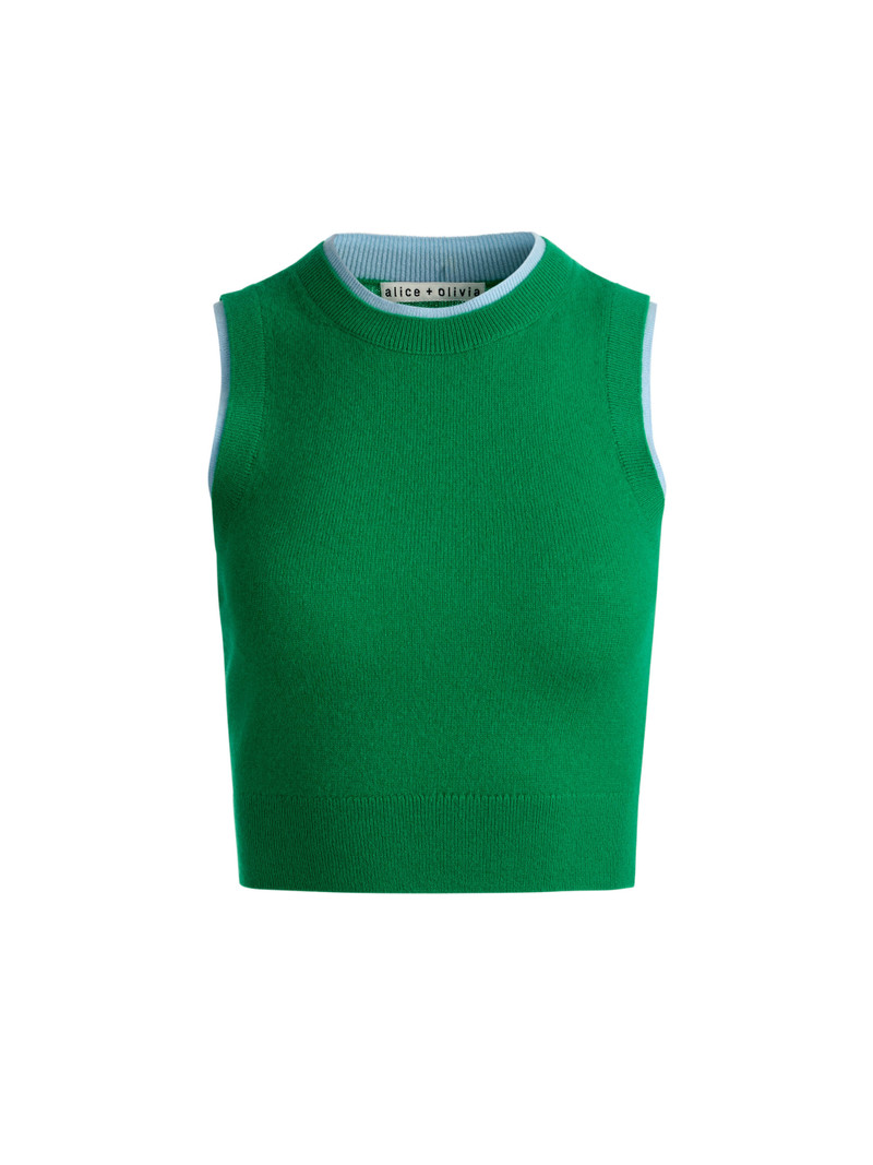 ARACELI TWO TONE CASHMERE TANK 1