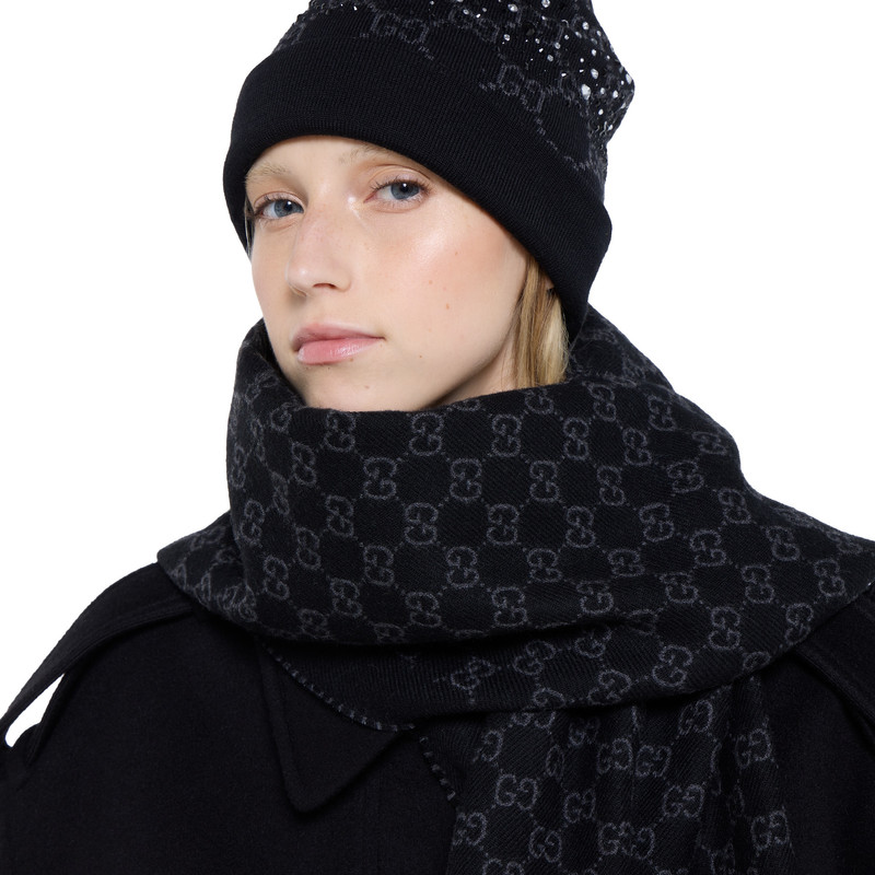 GG wool scarf with crystals 4